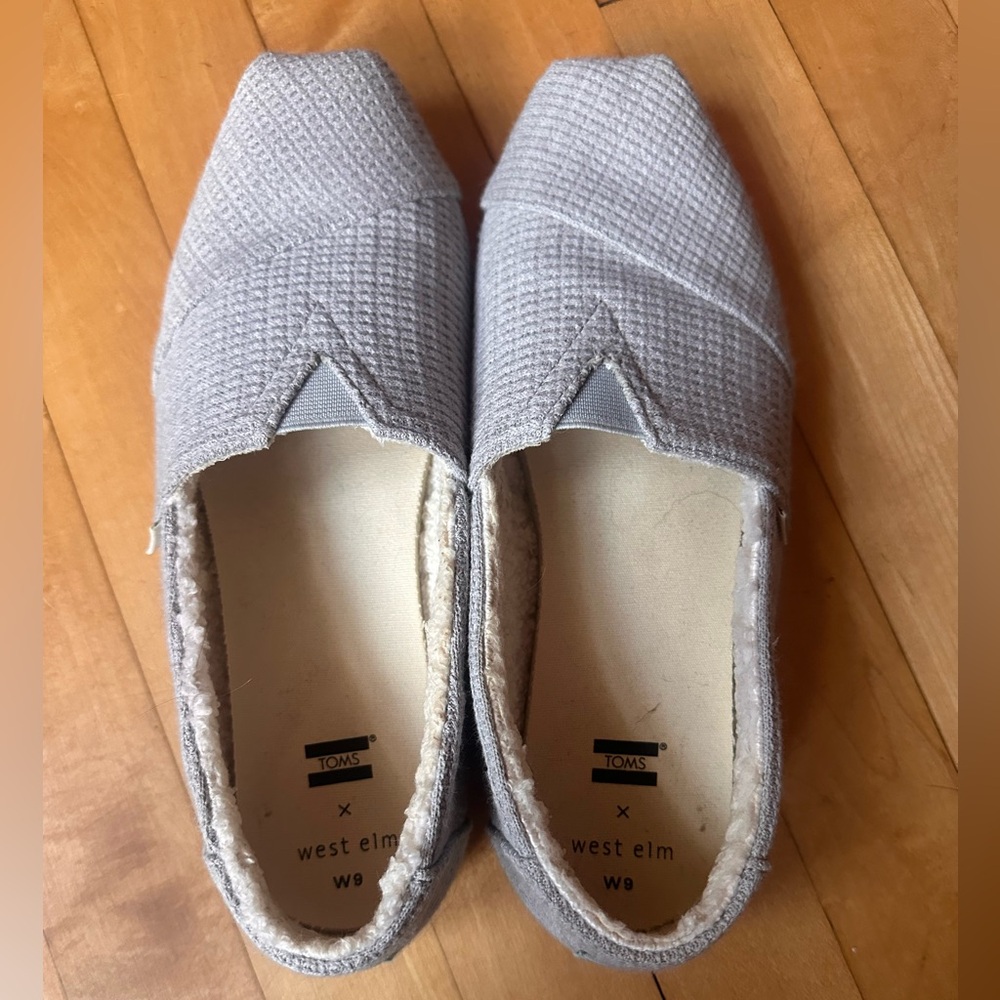 TOMS x West Elm Textured Gray Slip-Ons